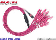 MPO MTP OM4 MPO 24fo DLC Fiber Optic Patch Cord Fanout LSZH Cover With MPO Adapter