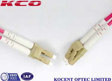 LC MM 50/125 Duplex Fiber Patch Cables 3.0mm Diameter LC OM4 Patch Cords Pink Violet Color