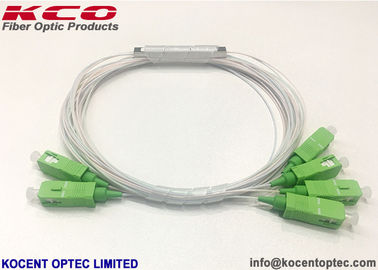 Blockless 2x4 Fiber Optic Splitter SC/APC Green Connector 0.9mm 2.0m Low IL