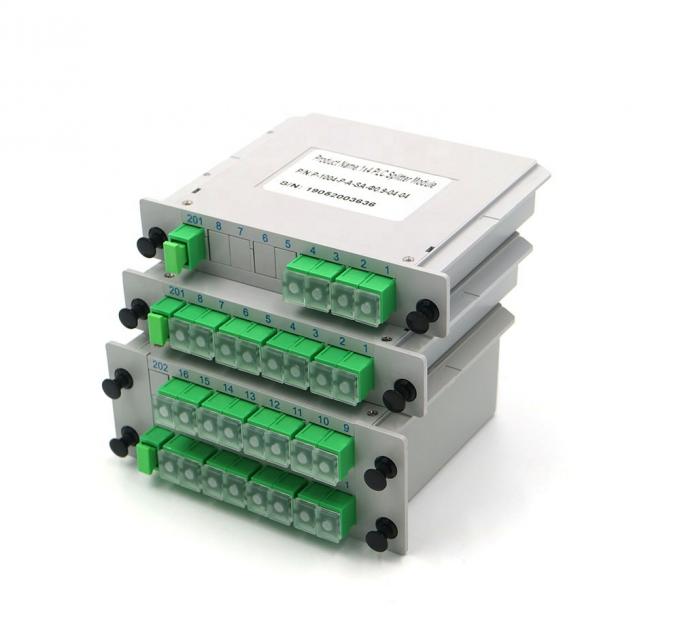 Close-up of 1×16 PLC splitter internal components