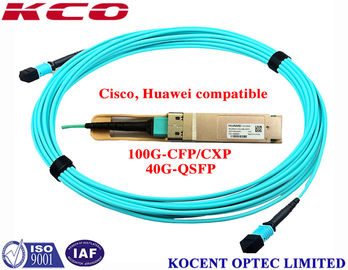 OM3 Multimode MPO MTP Patch Cord with 0.3dB Insertion Loss and 60dB Return Loss for 40G 100G Networks