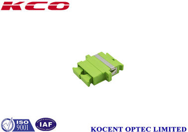 Green SC/APC Fiber Optic Adapter with 0.10dB Repeatability and Ceramic Sleeves