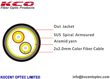 Armored Optical Fiber Cable FTTA 7.0mm Diameter G657A Fiber TPU LSZH Material for Outdoor Field Applications