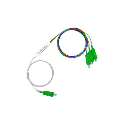 Low PDL 1x3 PLC Splitter Mini Blockless Tube Type Fiber Optic Splitter with SC APC Connector
