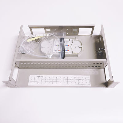 Duplex a una cara del SC LC de los puertos de la caja 19inch 2U 48 del panel de remiendo de fibra de FTTH