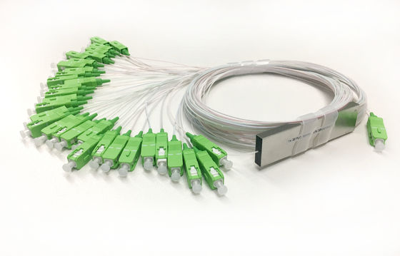 PLC 1x32 1:32 1 * 32 PLC Splitter óptico Mini tubo de acero conector SC 0.9mm LSZH