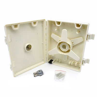 1 bandeja de empalme IP65 pared resistente al agua / caja terminal de fibra óptica Polemount con tipo de adaptador SC/LC/FC/ST