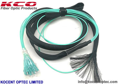 MTP Cable de camión de fibra óptica MPO 12LC OM3 OM4 con tubo de protección ocular