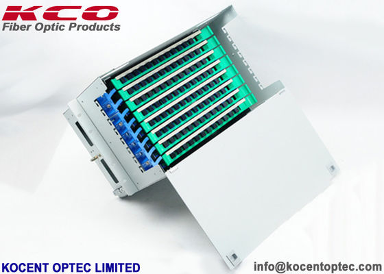 96 material del acero unidad/96fo de la caja terminal ODF de la fibra óptica del soporte de estante de la base