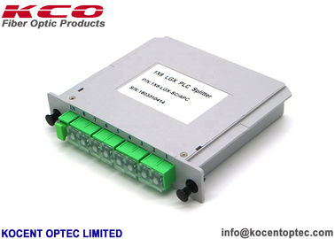 Divisor verde del PLC del divisor 1x8 LGX de la fibra óptica 1*8 para la caja terminal aumentable del estante