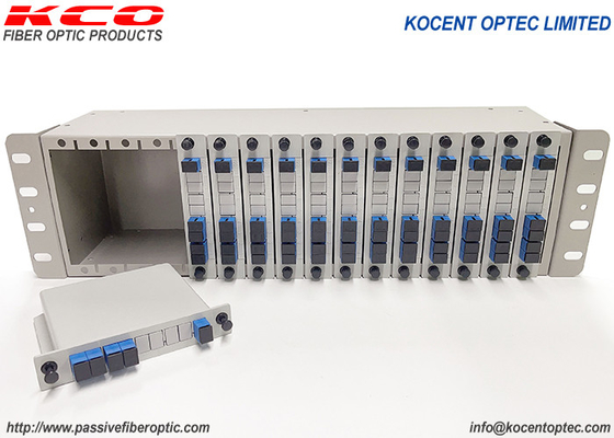 3U 19 pulgadas ODF Fibra óptica 1x4 PLC Fibra divisor Chassic Rack Montar panel de parche 14 16 ranura
