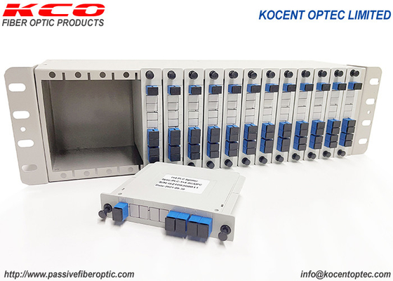 14 ranura 19'' 3U PLC Fibra óptica Rack de separación de parches de montaje 1*2 1*4 1*8 1*16